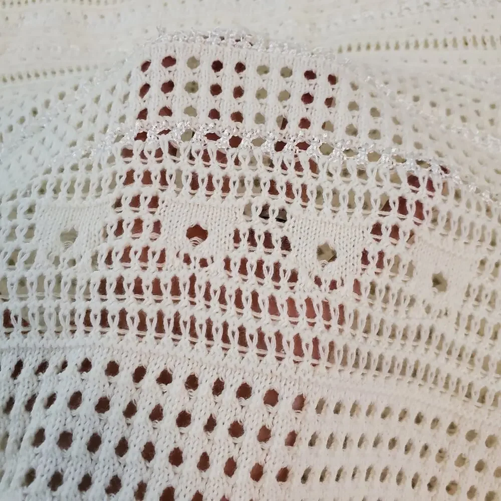 Cotton Emporium Large Boat Neck Pointelle Sweater $58